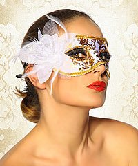 Maske wei�/gold