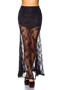 Maxi-Rock aus Spitze schwarz