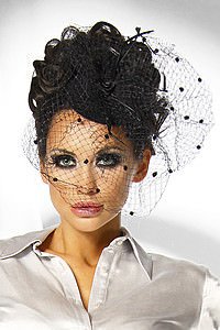 Minihut / Fascinator schwarz