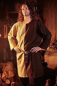 Mittelalter Baumwolltunika beige-braun