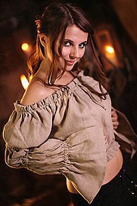 Mittelalter Leinen-Bluse Dominyque