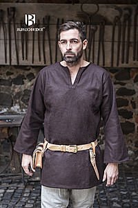 Medieval Wool Tunic Lodin, brown