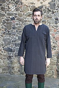 Mittelalterliche Untertunika Leif, schwarz