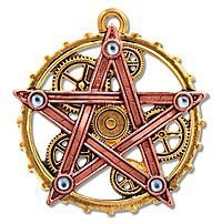 Penta Meridia Anh�nger, Steampunk Pentagramm Anne Stokes Engineerium