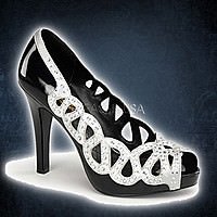 AVA-12 Black Patent Leather-Silver