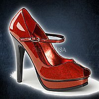 PLEASURE-02G Red Glitter Patent Leather