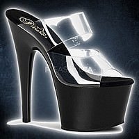 Pleaser ADORE-702 Klar-Schwarz