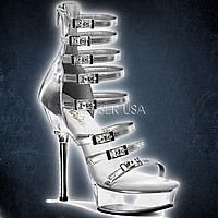 Pleaser ALLURE-647 Kunstleder Silber