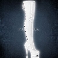 Pleaser DELIGHT-3063 Weiss Stretch Lack