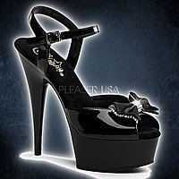 Pleaser DELIGHT-616 Black Patent Leather-Black