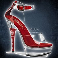 Pleaser DIAMOND-642 Klar-Rot