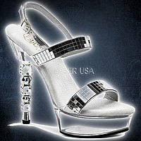 Pleaser DICE-617 Silber-Mirror-Klar