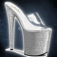 Pleaser FLAMINGO-801SDG Klar-Silber Glitter