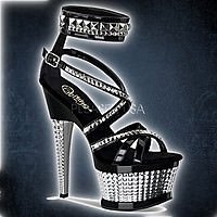 Pleaser ILLUSION-654 Schwarz-Silber Chrom