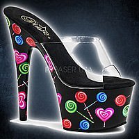 Pleaser MOTIF-701LL Klar-Schwarz