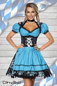Premium Bluse schwarz/blau