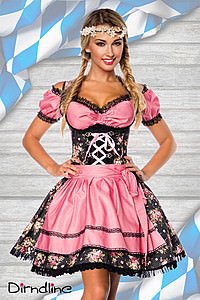 Premium Bluse schwarz/rosa
