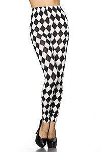 Rautenleggings schwarz/wei�