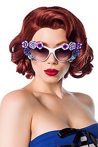 Retro Sonnenbrille wei�/violett