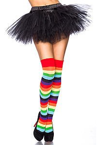 Ringel-Overknees bunt