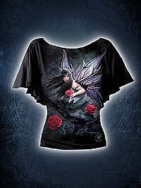 Rose Fairy Girlie Bootskragen Shirt SPIRAL