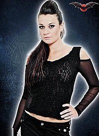 Schulterfreies Gothic-Shirt mit Blumenspitze