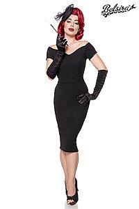 schulterfreies Kleid schwarz