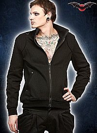 Schwarze Jacke mit D-Ringen 