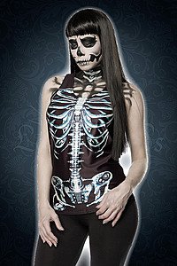 Skelett-Top schwarz/wei�