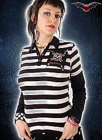 Skull Girl Polo Gothic Longsleeve