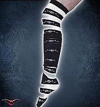 Skull Stripe Socks Str�mpfe, schwarz-weiss