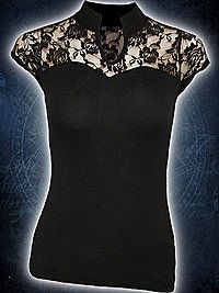 Stehkragen Netzschultertop unbedruckt SPIRAL