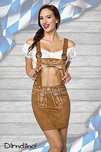 Trachtenmini mit Stickereien braun