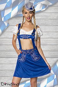 Trachtenrock mit Stickereien blau