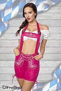 Trachtenshorts mit Stickereien pink