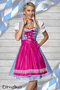 Traditionelles Karodirndl pink/blau/wei�