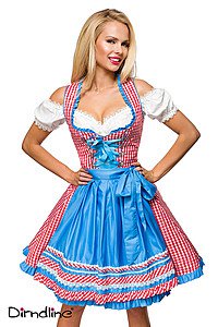 Traditionelles Karodirndl rot/blau/wei�