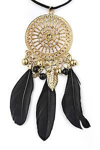 Traumf�ngerkette schwarz/gold