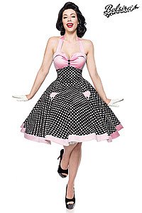 Vintage-Swing-Kleid  schwarz/wei�/rosa
