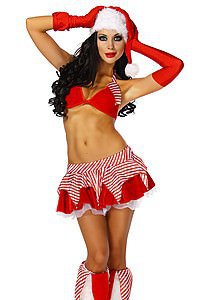 Weihnachts-Gogo-Set rot/wei�