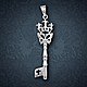 Gothic Key Anhänger, Silber