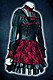Gothic Lolita Kleid mit rotem Spitzenbesatz