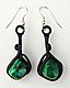 Resin Ear Rings with Malachite