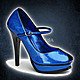 PLEASURE-02G Blue Glitter Patent Leather