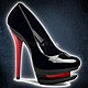 Pleaser BLONDIE-685 Black-Red Patent Leather