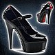 Pleaser DELIGHT-687FH Black-Red Patent Leather-Black