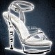 Pleaser DICE-614 Clear-Silver Met Leatherette-Clear