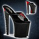 Pleaser FLAMINGO-801FH3 Black Patent Leather-Red