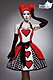 Queen of Hearts Kostümset rot/schwarz/weiß