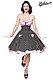 Vintage-Swing-Kleid  schwarz/weiß/rosa